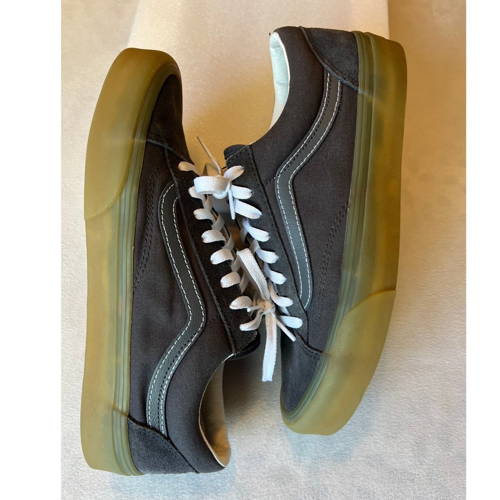 Vans Old Skool Dark Gray Gum Sole Sneakers M8.5/W10 Low Top Skate Shoes